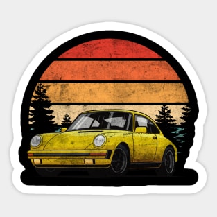 Retro Sunset 911 964 Oldschool Oldtimer Car Sticker